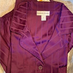 NWT Miss Elaine Satin Pajama Set in Purple
